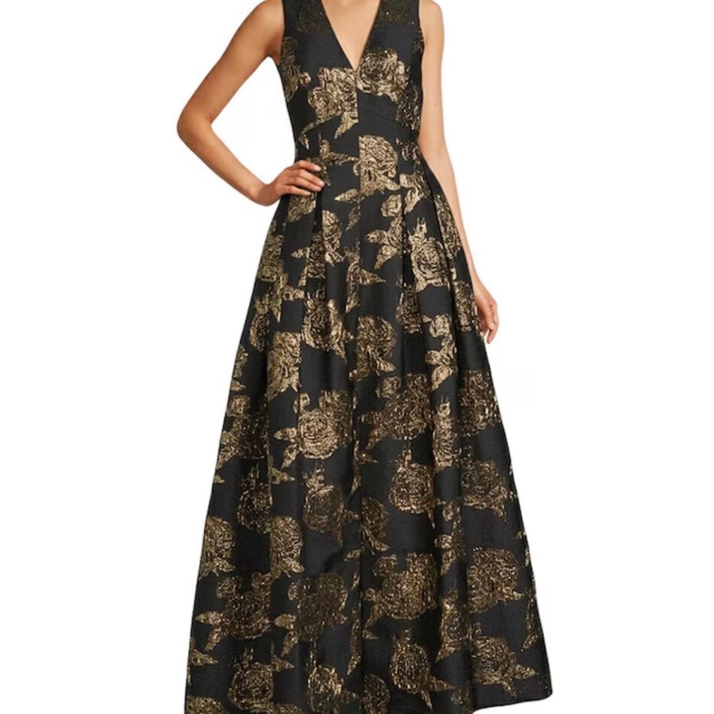 Alex Marie Black and Gold Maxi Dress